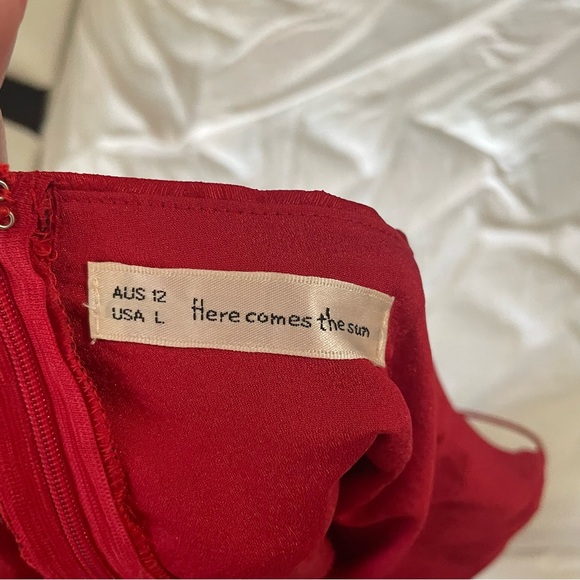 LULUS HERE COMES THE SUN RED HIGH LOW COCKTAIL DRESS - Picture 3 of 4